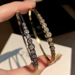 Bracelet fin en cuivre et Zircon pour femmes, tendance minimaliste, Chic, couleur or/argent, exquis, élégant, bijoux de fête quotidiens, 1720