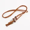 ceinture en corde bohème décorative pour femmes, chaîne de taille tissée, ceinture de cravate avec nœud en corde