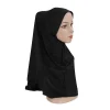 foulard musulman pour grandes filles, hijab uni, écharpe de sauna islamique, chapeau amira côtelé sur écharpe de sauna, belle écharpe pour fille de 10 ans