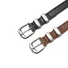 ceinture décorative à boucle argentée pour femmes, en cuir véritable, simple, à la mode, peut correspondre au jean, costume, ceinture de taille, peau de vache à deux couches