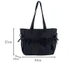 sac à main plissé en nylon rose pour femmes, fourre tout à nœud élégant, grande capacité, style coréen, mode, mignon, doux, initié