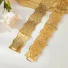 ceinture de mariée en or, fleur creuse sculptée en métal plaqué or, style marocain, robe de mariée, chaîne de taille, bijoux cadeau