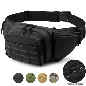 Sac de taille tactique multifonction pour hommes, sac à bandoulière en Nylon pour randonnée, téléphone portable, sac de sport de grande capacité