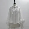 ensemble deux pièces gothique japonais pour femmes, vêtements à manches évasées, chemisier doux, jupe à bretelles avec nœud, tenues à la mode, costume y2k doux