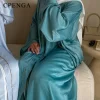 cardigan modeste musulman pour femmes, robe arabe eid abaya dubaï, vêtements islamiques quotidiens à manches longues, manteau de couleur unie, turquie, 2024