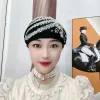 foulard de tête en dentelle turban chapeaux strass cravate élastique hijab été mince foulard fleur écharpe à capuche islamique sous écharpe femmes