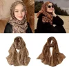 Foulard en mousseline de soie imprimé léopard, châle Hijab musulman léger, enveloppe de tête fine à la mode pour femmes, écharpe élégante à col carré