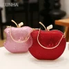 mini pochette de soirée glamour en forme de pomme pour femme, poignée supérieure, jofor