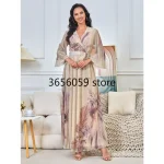 Robe de soirée élégante pour femmes, col en V, ligne A, personnalisée, dubaï, Kaftan, Occasions spéciales, en Stock, Robe de bal décontractée