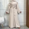Abaya femmes robes longues musulmanes caftan ouvert africain dubaï turquie 2 pièces ensemble de luxe Islam maroc vêtements Caftan mode modeste