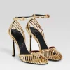 sandales à talons aiguilles à bout ouvert pour femmes, sexy, élégantes, de fête, creuses, catwalk, nouvelle boucle de couleur unie, sandales romaines décontractées, été