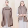 Écharpe Hijab en Jersey Facile à vitation pour Femme, Fente Modal, Tissu Solide, Fin, Respirant, Doux, Protection Solaire, Pull, Tête Ronde