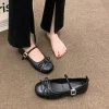 femmes élégantes chaussures 2025 mary janes femmes appartements robe quotidienne dames nœud papillon peu profond boucle sangle fond souple extérieur pompes plates