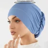 mode musulmane femmes hijabs doux extensible couleur unie turban chapeau cancer chimio bonnets casquettes chapeaux bandeau cheveux accessoires