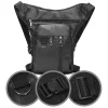 sac de jambe tombante en cuir pu, ceinture de hanche de cuisse, sacs de taille de jambe, voyage tour équitation moto, sac banane pour hommes et femmes, sac de poitrine de loisirs