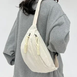 Femmes taille Pack grande capacité velours côtelé Fanny Pack Style de rue sac de poitrine mode épaule sacs à bandoulière décontracté taille ceinture sac