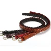 ceinture en cuir pour femmes, avec boucle ronde dorée tressée, ceinture fine décontractée pour étudiantes, accessoires de vêtements pour dames