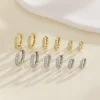 petites boucles d'oreilles créoles en argent sterling 925, huggie en zircone plaqué or 14 carats, piercing pour cartilage, manchette d'oreille, petites boucles d'oreilles pour femmes et hommes