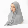 mode coton jersey hijab instantané avec aimant intégré écharpe triangulaire musulman hijab châle femme enveloppes foulard bandeaux