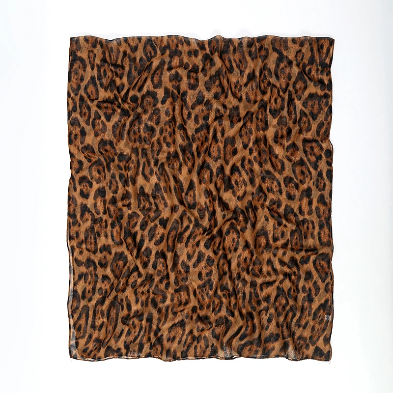 hijabs imprimé léopard pour femme, longue Écharpe imprimée en fil asus, turban musulman, châle