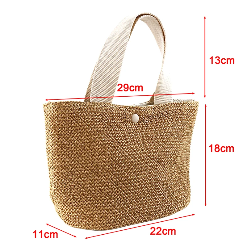 sac à main Élégant en paille tissée pour femme, fourre tout de plage, décontracté, à poignée supérieure, à la mode, rétro, initié