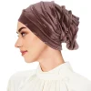 femmes extensible perles turban chapeau musulman islamique intérieur hijab casquettes foulard bonnet perte de cheveux chimio casquettes bandeau turbante mujer