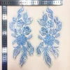 garniture en tissu de dentelle à paillettes avec broderie florale, motif appliqué à la mode, accessoires de robe à paillettes faits à la main