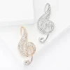 broches à notes en strass pour femmes, unisexe, en émail, pour piano, notation musicale, banquet, fête, sac à dos, cadeaux, accessoires bijoux