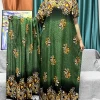 Abayas-Robe en coton à imprimé floral pour femmes, robes musulmanes africaines, robes islamiques, écharpe en dentelle, 2024x80cm, été, nouveau, 160 Abayas-Robe en coton à imprimé floral pour femmes, robes musulmanes africaines, robes islamiques, écharpe en dentelle, 2024x80cm, été, nouveau, 160