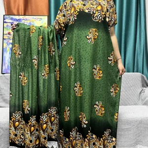 Abayas-Robe en coton à imprimé floral pour femmes, robes musulmanes africaines, robes islamiques, écharpe en dentelle, 2024x80cm, été, nouveau, 160 Abayas-Robe en coton à imprimé floral pour femmes, robes musulmanes africaines, robes islamiques, écharpe en dentelle, 2024x80cm, été, nouveau, 160