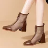sandales à talons de styliste pour femmes, chaussures élégantes à talons mi hauts, escarpins épais, tendance 2025, nouvelle robe sexy, zapatillas de mujer