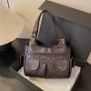 sac fourre tout multi poches en cuir pu pour femme, grande capacité, sac à main solide pour document de travail et de voyage, sacs à main et sacs à main