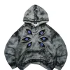 Sweat à capuche gothique Harajuku pour hommes et femmes, style Hip Hop, décontracté, surdimensionné, motif d&rsquo;oeil, Y2k, ample, Streetwear