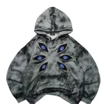 Sweat à capuche gothique Harajuku pour hommes et femmes, style Hip Hop, décontracté, surdimensionné, motif d&rsquo;oeil, Y2k, ample, Streetwear