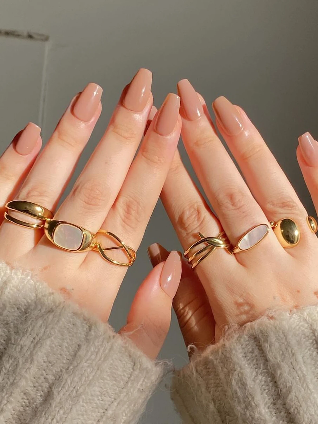 Ensemble de bagues en fausses perles plaquées or, bandes géométriques et torsadées minimalistes, bagues élégantes empilables pour femmes, bijoux de fête quotidienne
