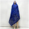 Écharpe musulmane hijab pour femmes africaines, tissu 100% coton de haute qualité, fil de coton rayonne, écharpe brodée, style excellent de dubaï