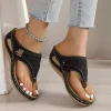 sandales d'été femmes 2025 grande taille plate forme sandales à talons compensés pantoufles antidérapant bout ouvert tongs dames chaussures de plage confortables