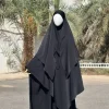 khimar hijab deux couches voile islamique pour les femmes dubaï dinde foulard musulman écharpe châle vêtements de prière ramadan coiffure niqab