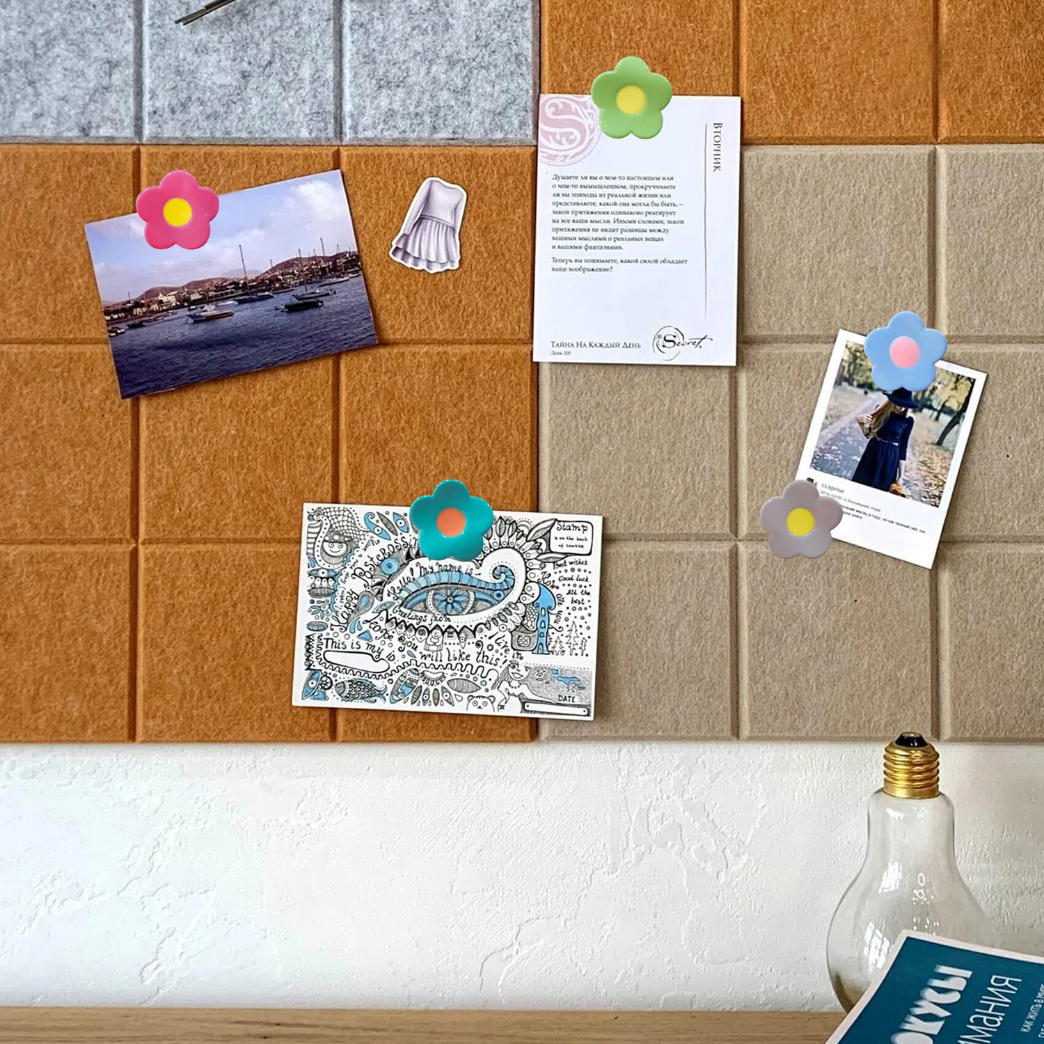 Punaises Décoratives Colorées à Petites Fleurs, pour Tableau de Liège, Photo, Mur, Bulletin, Épingles à Dessin, Fournitures Scolaires et de Bureau, 30 Pièces
