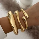 Bracelet pour femmes 2024 Design Sense mode tendance métal lisse goutte d&rsquo;eau câlin bijoux Pulseras Mujer argent Sterling 925 fille