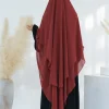 2 couches en mousseline de soie longue khimar femmes musulmanes hijab modeste prière eid hijabs foulard châle long djellaba niqab vêtement de prière