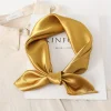 foulard carré en satin solide pour femme et fille, bandeau de luxe doux, foulard de la raq, du bureau, du hijab, du sauna, rubans de sac, cadeau