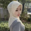 nouveau chapeau musulman à bord souple en éponge de gaze à motifs d'étoiles du moyen orient, écharpe à enfiler pratique, style pompon double face