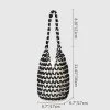 sac à main tissé bohème tendance pour femme, sac à main ajouré fait à la main, design exquis, sac à main de plage d'été, saison d'été