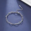 bracelet en acier inoxydable pour femmes, chaîne en trombone, bijoux minimalistes, cadeau pour ami, accessoires simples à la mode