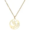 pendentif couleur argent, breloque, collier en acier inoxydable pour femmes, chaîne de clavicule, ras du cou, bijoux, accessoires pour dames