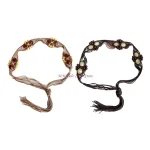 49me Conneclat corde à cire tissé à main avec des glands conception ethnique Courroie tressée réglable