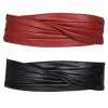 ceinture de taille large élastique en cuir pu pour femmes, élégante, douce et réglable, décoration de robe, décoration de fête