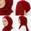 hijab instantané avec bouchons tubulaires pour femmes, en mousseline de soie de qualité supérieure, musulman, en coton modal doux, casquettes ouvertes, couleurs unies, châle en mousseline de soie, turban