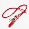 ceinture en corde bohème décorative pour femmes, chaîne de taille tissée, ceinture de cravate avec nœud en corde